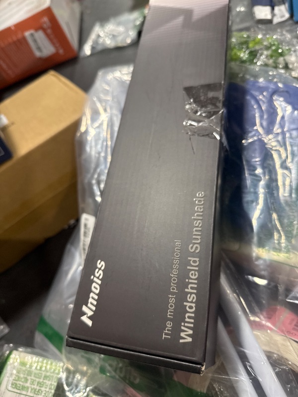 Photo 1 of [Upgraded] Nmoiss Windshield Sun Shade Umbrella - [Vinyl Coating Heat Shield] Protect Car from Sun Rays & Heat Damage Keep Cool and Protect Interior, Spring Structure Edge Medium 56" L x 31" W