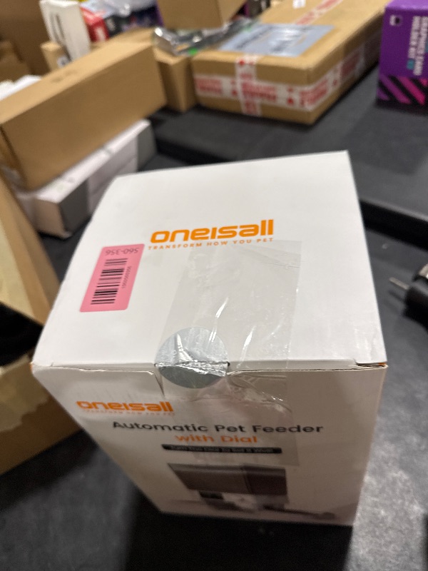 Photo 1 of oneisall Automatic Cat Feeder for 2 Cats, 20 Cups/5L Automatic Cat Food Dispenser for Small Pets Indoor, Timed Cat Feeder for Dry Food(White)