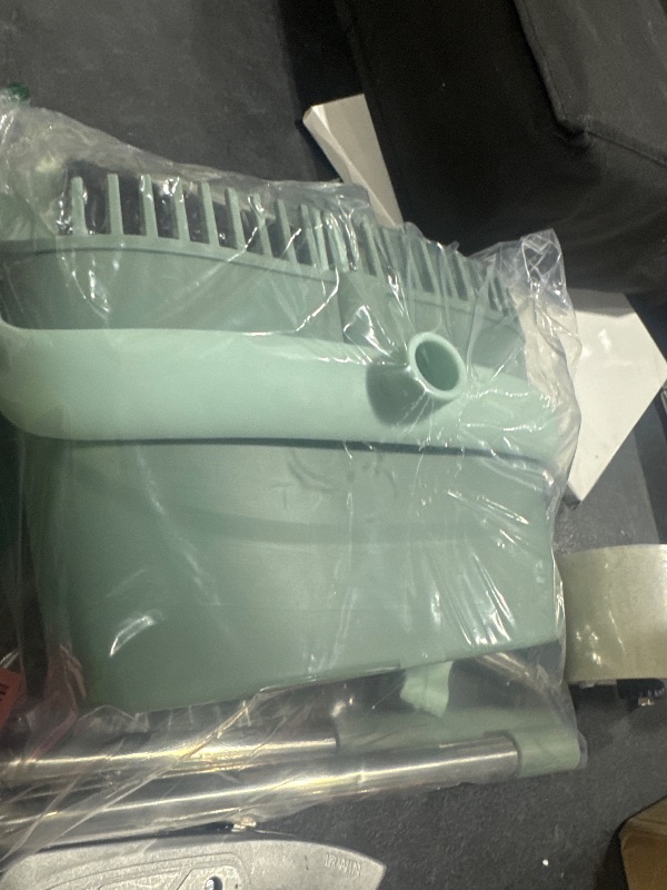 Photo 1 of **USED** Broom and Dustpan Set for Home, Dust pan with Long Handle, Broom with Dustpan Combo Set, for Home Kitchen Room Office Lobby Floor Use Upright Stand Up Sweeping (Gray&Green)