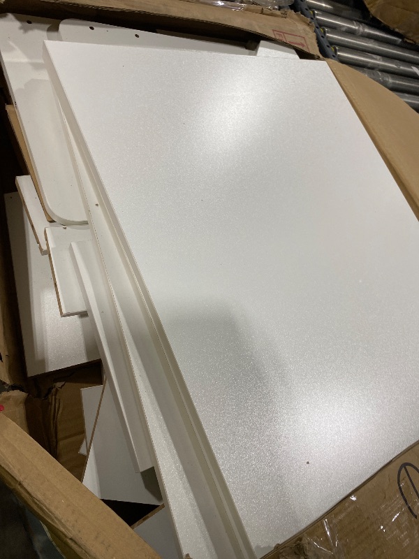 Photo 1 of Homesflex Vanity Desk with Mirror and LED Lights, 43'' W Makeup Vanity Desk with Power Outlet, 3 Color Modes, 7 Drawers Vanity Table with Chair, Dressing Table for Bedroom, Dressing Room (White)