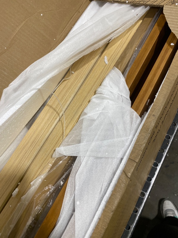 Photo 1 of GORELAX King Wood Platform Bed Frame, Minimalist Style Mattress Foundation, Heavy Duty Slat Support Without Headboard, Low Bed Frame Easy Assembly, No Noise (Walnut, Queen)