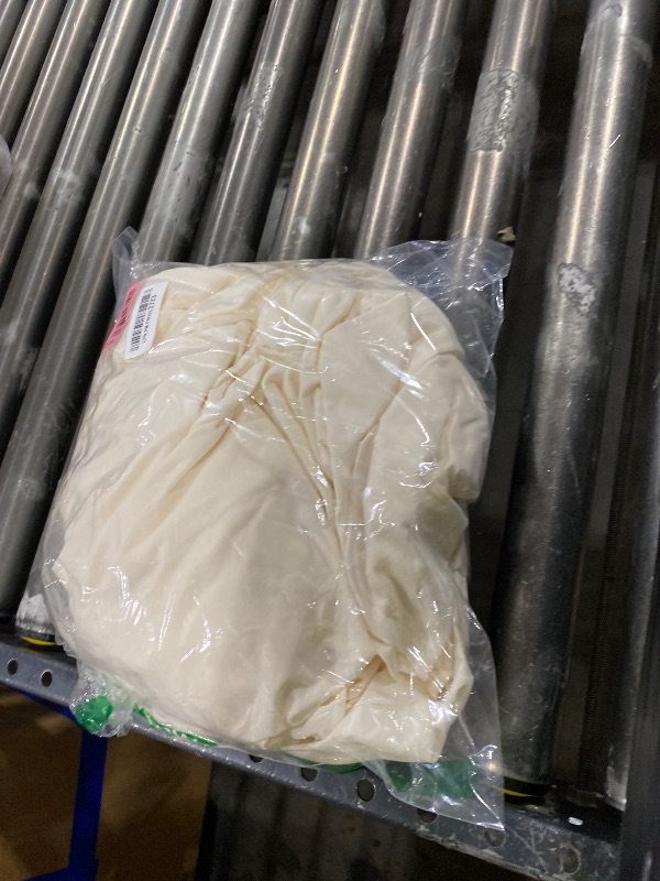 Photo 1 of 1 Pack Ivory Table Clothes for 6 Foot Rectangle Tables, One-Piece Wrinkle Resistant Stretch Spandex Table Covers with Skirt for Event Banquet Wedding Birthday Party