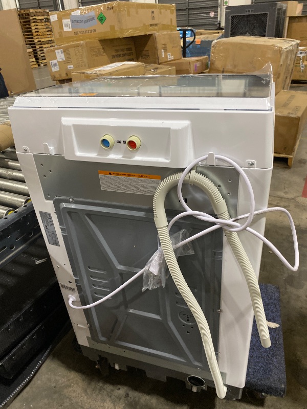 Photo 1 of BLACK+DECKER 3.0 Cu. Ft. Portable Washer, 26.5 lb. Capacity Washing Machine, 6 Cycles, Quick Connect Sink Adapter and Drain Hose Included, Transparent Lid & LED Display, BPW30MW, White