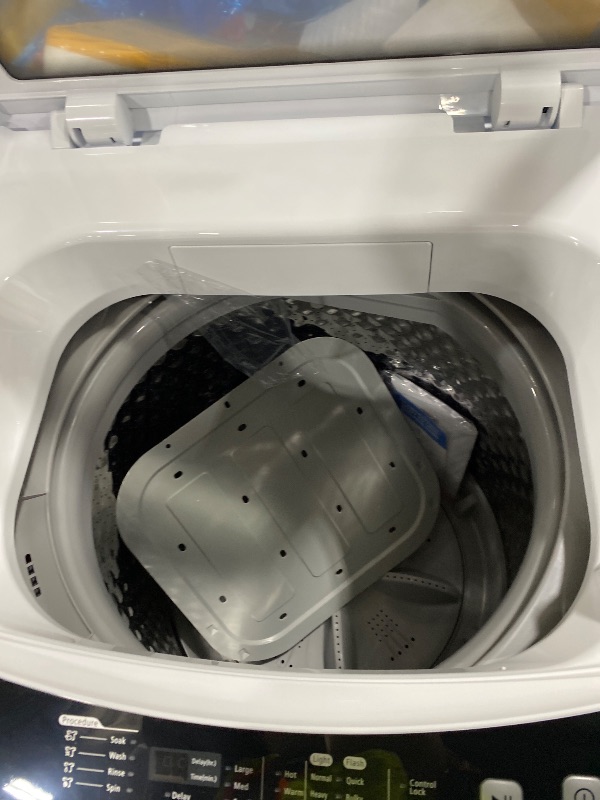 Photo 1 of BLACK+DECKER 3.0 Cu. Ft. Portable Washer, 26.5 lb. Capacity Washing Machine, 6 Cycles, Quick Connect Sink Adapter and Drain Hose Included, Transparent Lid & LED Display, BPW30MW, White