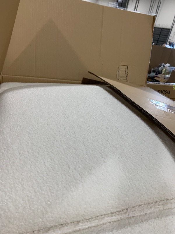 Photo 1 of Oxford Baby Uptown Upholstered Glider Recliner Rocking Chair 360° Swivel for Nursery and Living Room – Boucle White