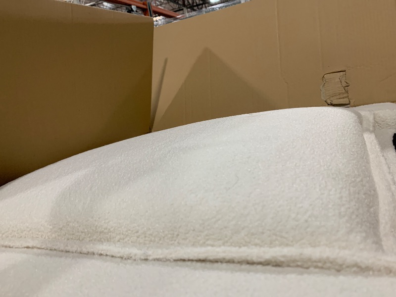 Photo 1 of Oxford Baby Uptown Upholstered Glider Recliner Rocking Chair 360° Swivel for Nursery and Living Room – Boucle White