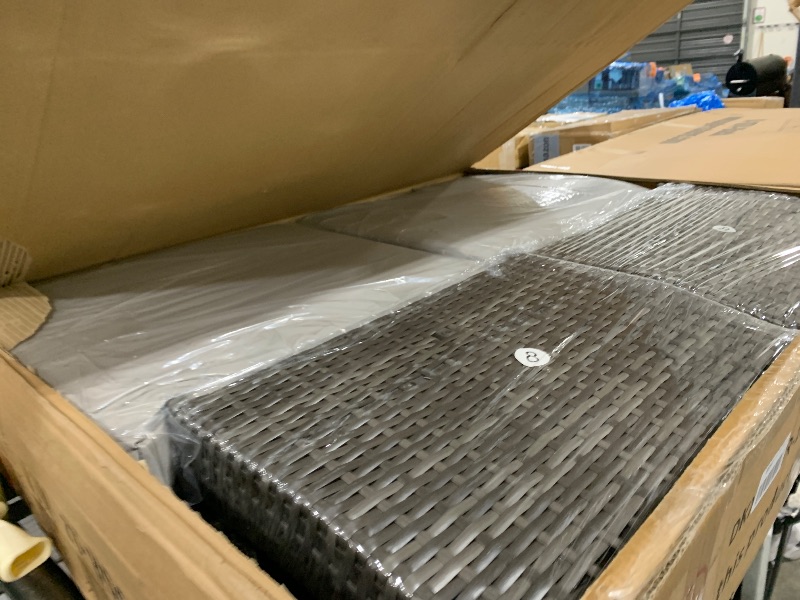 Photo 1 of Wisteria Lane 4 Piece Patio Furniture Set, Wicker Outdoor Patio Conversation Furniture Set, All Weather Outdoor Patio Sofa with Cushion and Glass Table, Ash Gray