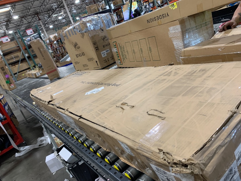 Photo 1 of GarveeHome California King Size Platform Bed Frame with 50.2" Tall Headboard, Velvet Upholstered Bed with Vertical Channel Tufted Headboard & Footboard, Nailhead Trim, No Box Spring Needed, Black