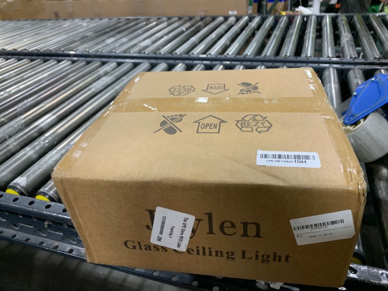 Photo 1 of Joylen Semi Flush Mount Ceiling Light,11inch Mid Century Modern Light Fixture,Hallway Lighting Fixture with Burnt Orange Glass Shade,Vintage Ceiling Lamp for Kitchen,Porch,Entryway,Closet,Bedroom