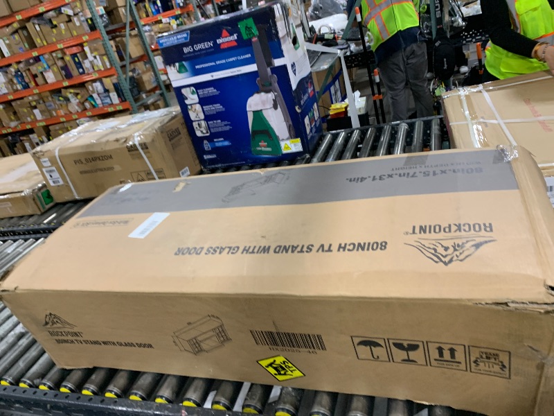 Photo 1 of ROCKPOINT 80 Inch TV Stand Entertainment Center with 3-Sided Glass ,36 Inch Electric Fireplace,White - Furniture