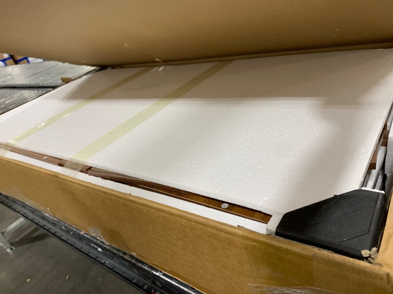 Photo 1 of Vanity Desk with Large 27.2" Mirror and Lights 47.2" Fluted Makeup, 5 Drawer Vanity with Power Strip, 4 Open Shelves, 2 Cabinet, Modern Bedroom Vanity Featuring Visual Transparent Glass. Brown