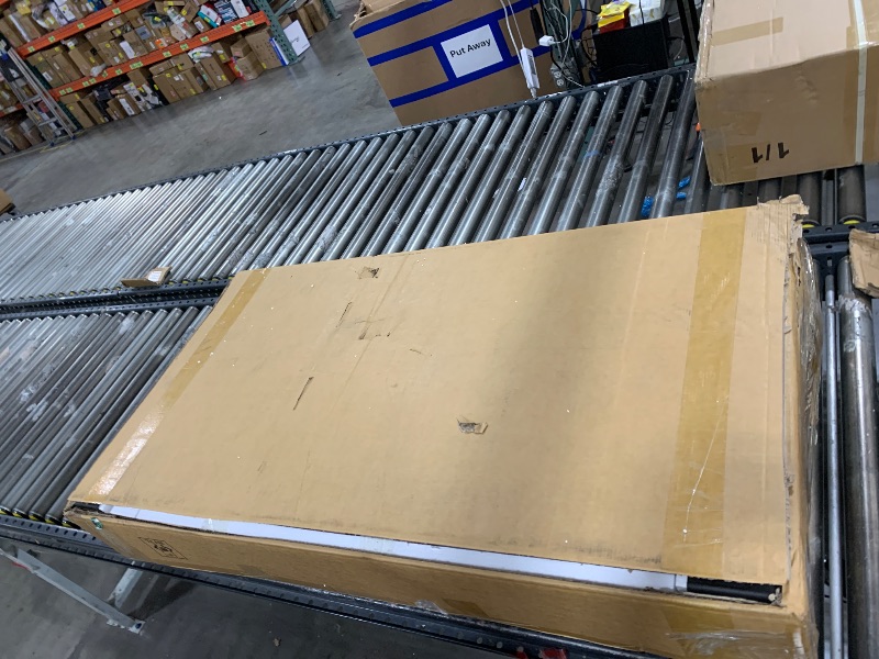 Photo 1 of Vanity Desk with Large 27.2" Mirror and Lights 47.2" Fluted Makeup, 5 Drawer Vanity with Power Strip, 4 Open Shelves, 2 Cabinet, Modern Bedroom Vanity Featuring Visual Transparent Glass. Brown