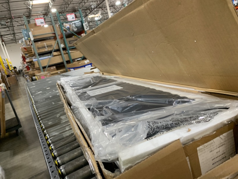 Photo 1 of Rolanstar Bed Frame Full Size with Charging Station and LED Lights, Upholstered Headboard with Storage Shelves, Heavy Duty Metal Slats, No Box Spring Need, Noise Free, Easy Assembly, White