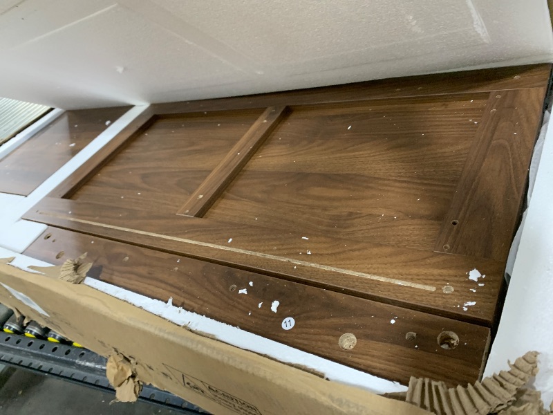 Photo 1 of MAJOR DAMAGE---------------------SELLING FOR PARTS ONLY-----------------------------------------GarveeHome Farmhouse 5 Drawer Dresser for Bedroom, 48" Tall Wood Dressers Chest of Drawer with Sliding Barn Door, Adjustable Shelf, Storage Organizer for Bedro