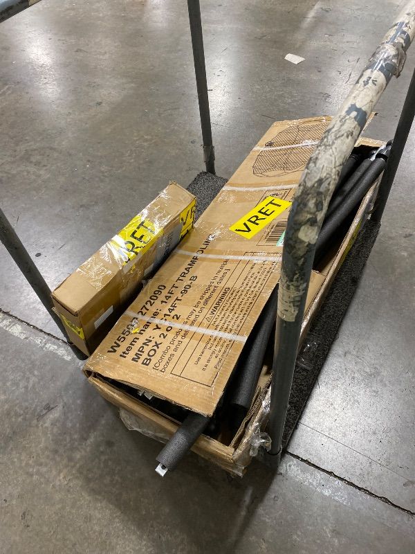 Photo 1 of MISSING MULTIPLE PIECES--------------------------14FT Pumpkin Trampoline for Garden Black/Red Galvanized Steel Frame W-Shape Legs