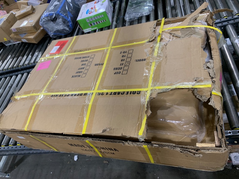 Photo 1 of NOKINS Golf Cart Rear Seat Kit, Back Flip Seat for EZGO TXT 1994.5-UP & Freedom T48 2014+, 1.25-Inch Square Steel Frame, Integrated Seat Belt Mounts, UV-Resistant, High-Density Foam Padding(Tan)
