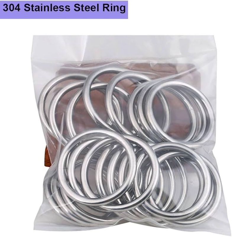 Photo 1 of Steel Ring,Stainless Steel o Rings, 1pcs 8mm 10mm 12mm 304 Stainless Steel Ring, Solid Ring Seamless O-Ring Rust-Proof Ring, Pet Fishing Net Pull Ring Hanging Ring(10mm (1Pcs),80mm)