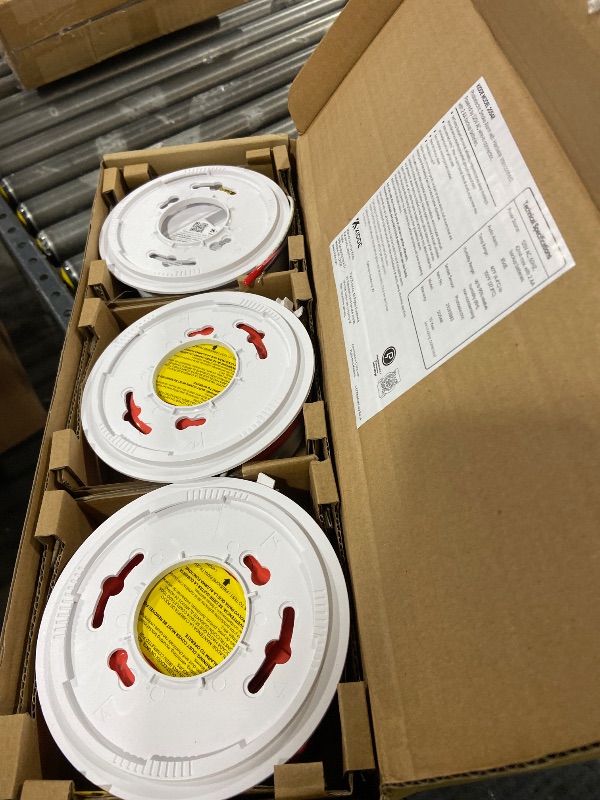 Photo 1 of Kidde  Detector, Hardwired with AA BatteryBackup, Interconnectable, LED Warning Lights, 85 dB Alarm, 5-inches, 3-Pack