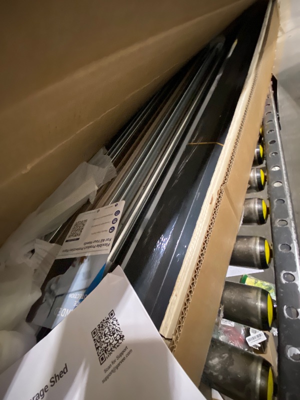 Photo 1 of Garvee 6x8 Ft Brown Outdoor Metal Garden Tool Storage Shed With Update