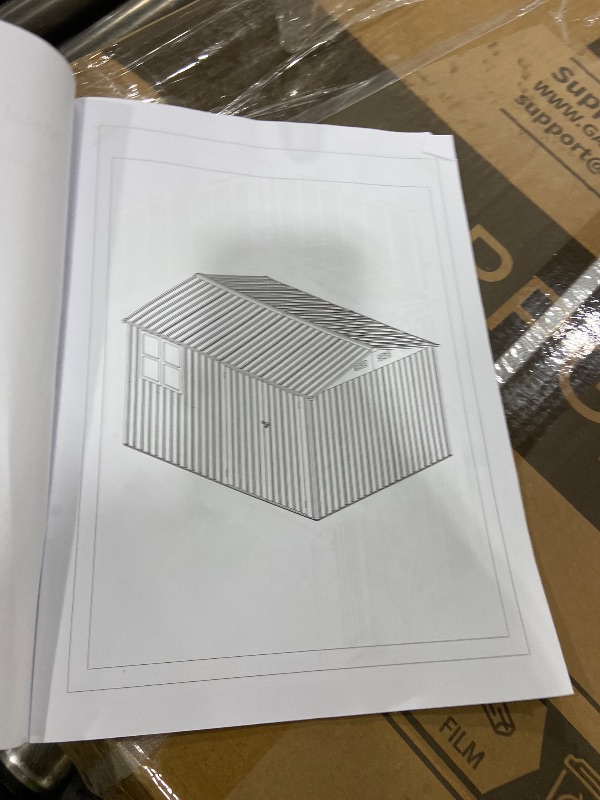 Photo 1 of Garvee 6x8 Ft Brown Outdoor Metal Garden Tool Storage Shed With Update