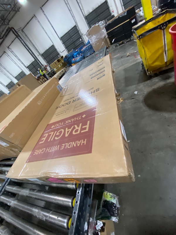 Photo 1 of Findepot 44-48" W x 71" H Pivot Glass Shower Door,Pivot Sliding Shower Door with 1/4"(6mm) Clear Glass, Brushed Nickel