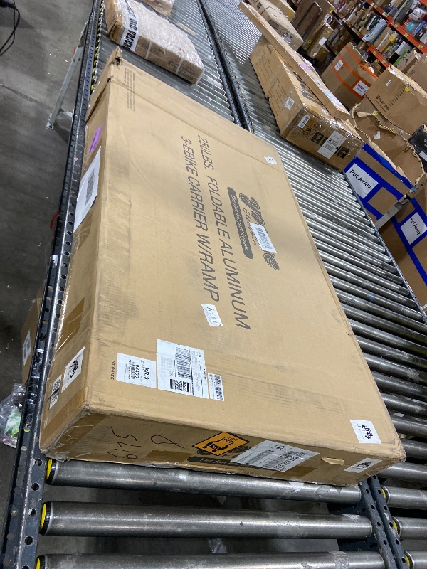 Photo 1 of 3-Bike Hitch E-bike Rack with Ramp, Fat Tire Electric Bike Carrier, 250 LBS Capacity, Fits 2'' Receiver