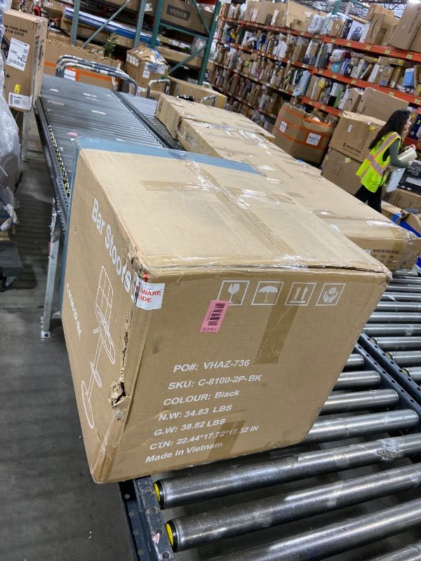 Photo 1 of Ergonomic Height Adjustable Backrest Footrest Barstool Chair Kitchen Stool 2 PIECES