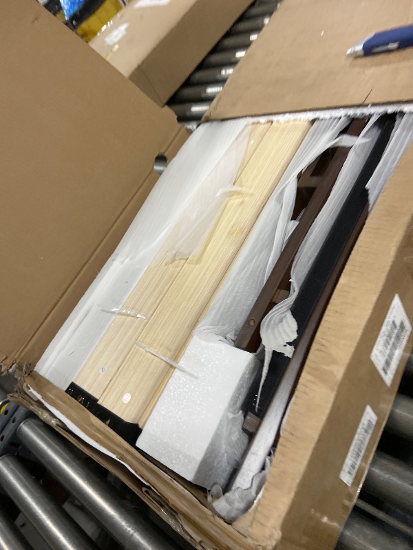 Photo 1 of amboo Platform Bed Frame - King - Walnut - Floating Center Support Legs - 12” Height - Easy Tool Free Set Up - Contemporary and Durable - Sturdy Wooden Support Slats - Holds Up to 800 Pounds