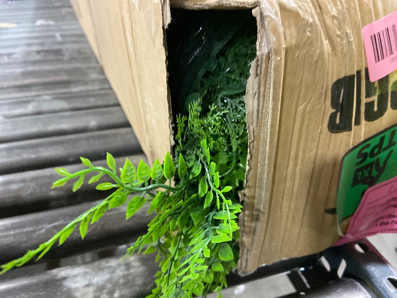 Photo 1 of NatraHedge (33SqFt) Artificial Light Green Grass Wall Decor, Hedge Leaf Boxwood Roll Panels for Indoor, Outdoor, Garden and Balcony Privacy Fence Screen