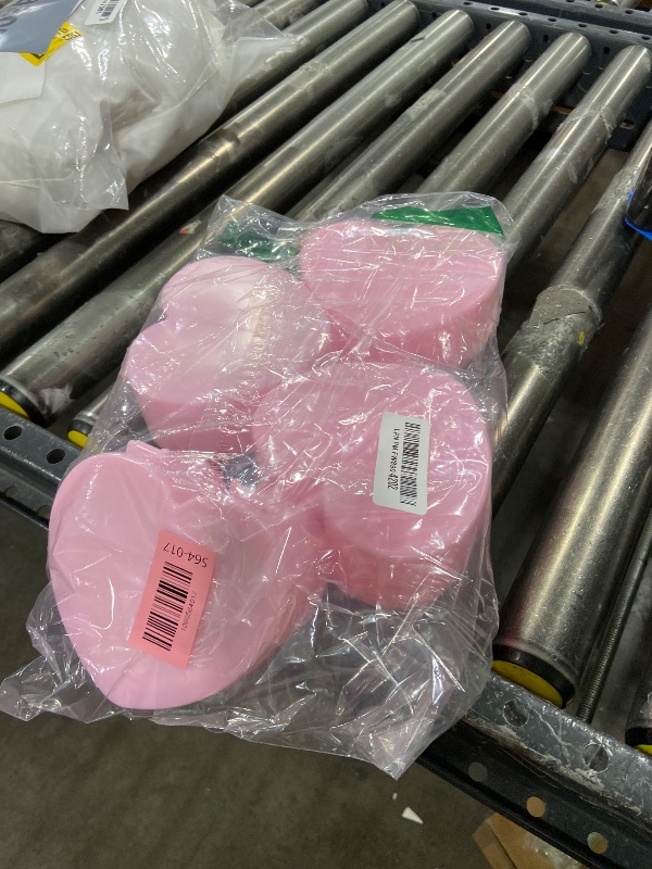 Photo 1 of Cabilock 4 PCS Heart Shape Double Layer Jewelry Box with Mirror, Portable Jewelry Organizer Case for Earrings Rings Necklaces Desk Topper Organizer, Pink