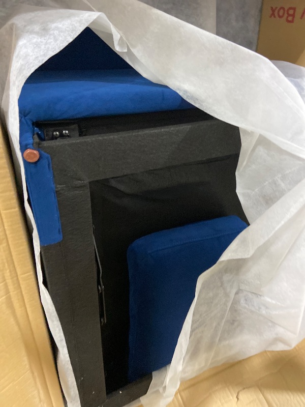 Photo 1 of Serta Ainsley 72.6" Convertible Sleeper Sofa, Queen Size, Dreamcoil Comfort, Soft Velvet Fabric, Navy