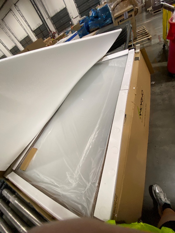 Photo 1 of Amorho Bathroom Mirror, 72x32 Inch Wall Mirror, Walnut Wood Grain Metal Framed, Anti-Rust, Hang Horizontally/Vertically, Suitabl