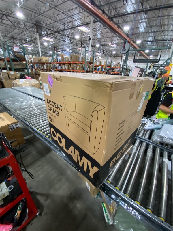 Photo 1 of COLAMY Upholstered Velvet Barrel Accent Chair with Storage Ottoman