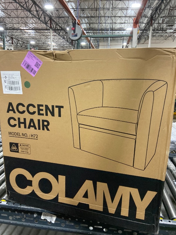 Photo 1 of COLAMY Upholstered Velvet Barrel Accent Chair with Storage Ottoman