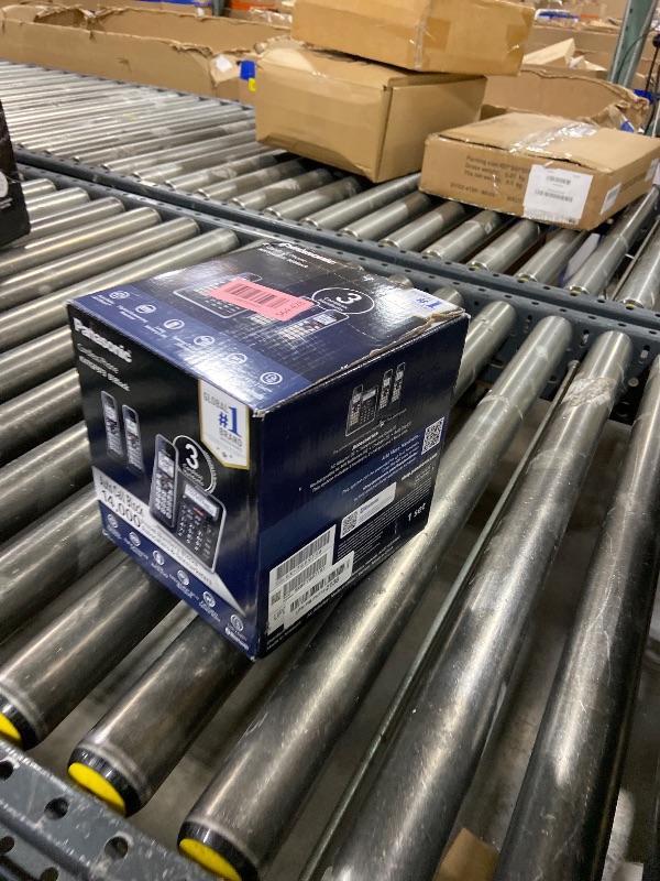 Photo 1 of Panasonic Cordless Phone with Advanced Call Block, Link2Cell Bluetooth, One-Ring Scam Alert, and 2-Way Recording, Phone with Answering Machine, 3 Handsets - KX-TGF973B (Black/Silver Trim)