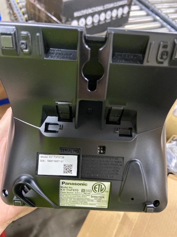 Photo 1 of Panasonic Cordless Phone with Advanced Call Block, Link2Cell Bluetooth, One-Ring Scam Alert, and 2-Way Recording, Phone with Answering Machine, 3 Handsets - KX-TGF973B (Black/Silver Trim)