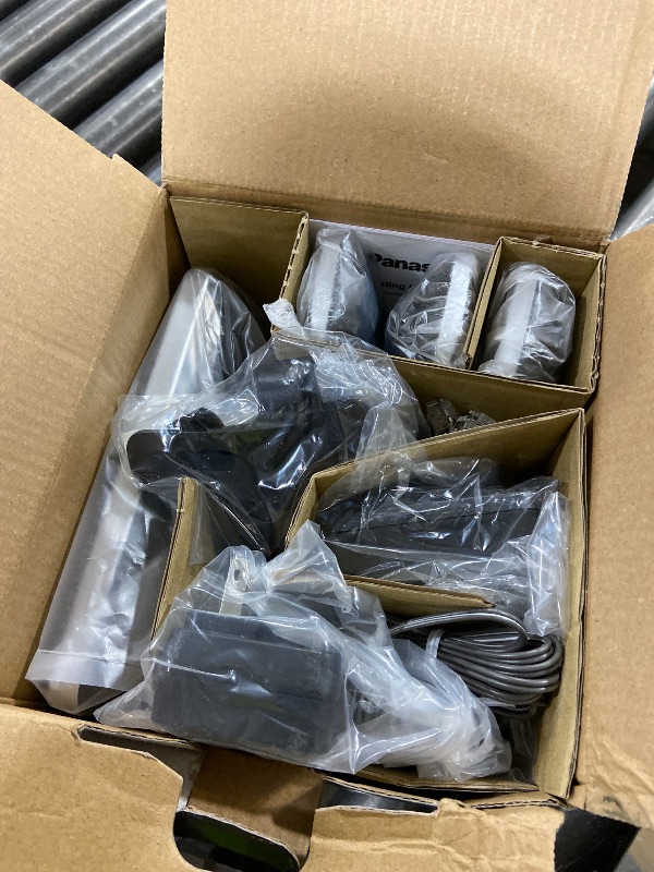 Photo 1 of Panasonic Cordless Phone with Advanced Call Block, Link2Cell Bluetooth, One-Ring Scam Alert, and 2-Way Recording, Phone with Answering Machine, 3 Handsets - KX-TGF973B (Black/Silver Trim)