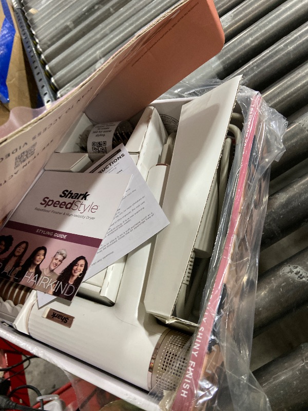 Photo 1 of Shark Hair Dryer SpeedStyle RapidGloss Finisher and High-Velocity, Ionic Hair Blow Dryer with IQ Speed Styling and Drying Suite, No Heat Damage, Best for Curly and Coily Hair, Silk, HD332