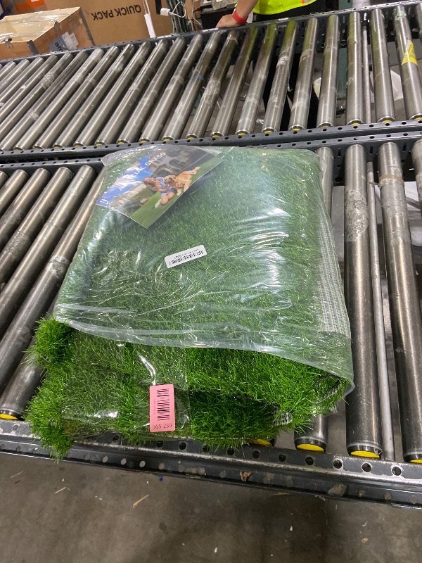 Photo 1 of Realistic Artificial Grass Rug Indoor Outdoor: Fake Grass Turf with Drainage Holes, Pet-Friendly Dog Grass Mat, Perfect for Garden Lawn Balcony Patio Backyard Landscape Decoration?, 4FT x6FT