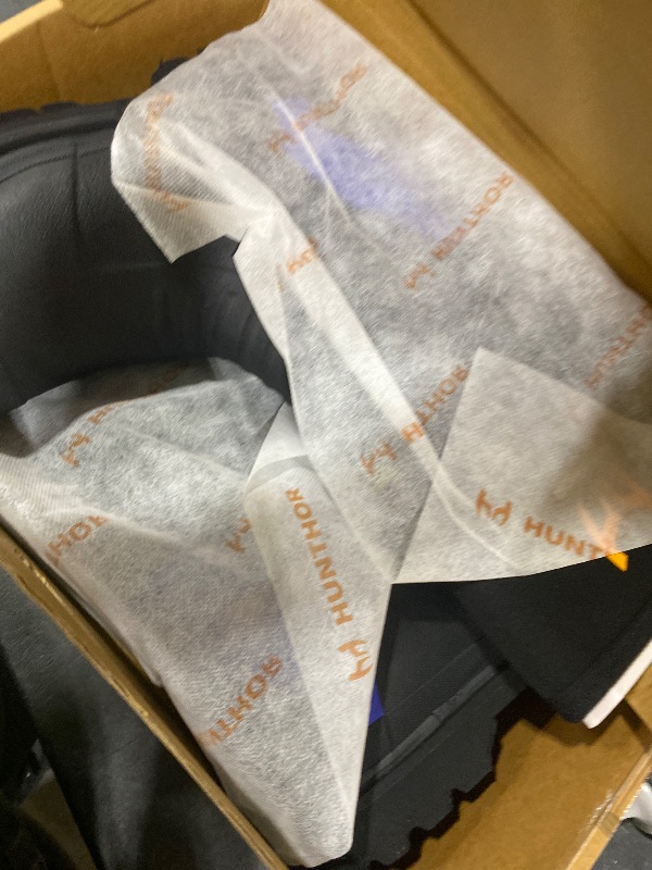 Photo 1 of Rubber Work Boots with 800g Insulation, Puncture-Proof Steel Toe and Shank, Lightweight EVA Outsole, Waterproof Insulated Neoprene Hunting Boots for Farming and Construction (Blue, Size 7)