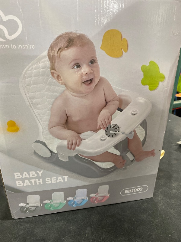 Photo 1 of BabyBond Baby Bath Seat with Sitting & Lying 2 Modes, 3-Speed Adjustment, Powerful Suction Cups, Infant Bathtub Chair with Soft and Comfortable Towel, Folding and Hanging