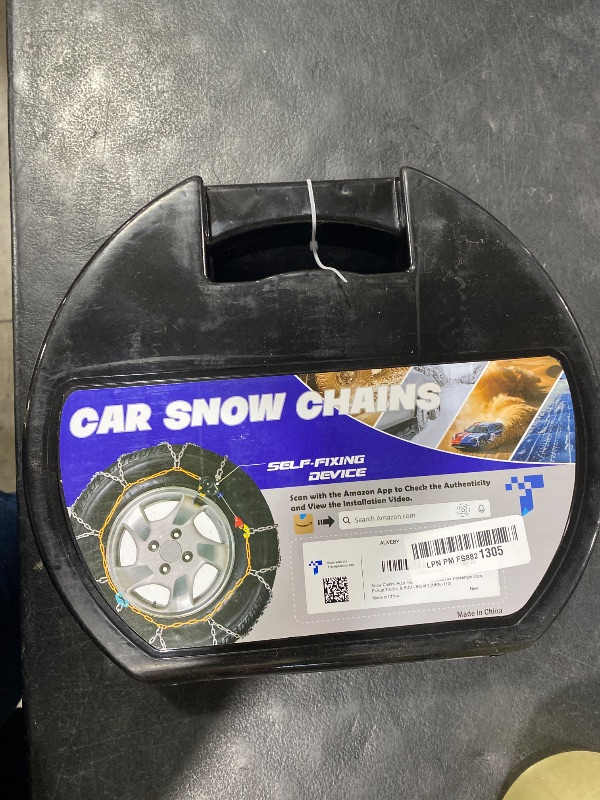 Photo 1 of Snow-Chains Auto Fixing 1 Min Quick Fit Easy Installation Tire-Chains, Portable Reusable Universal Emergency Tire Traction Chain for Passenger Car, Pickup Trucks and SUV - Set of 2 (HKN-110)