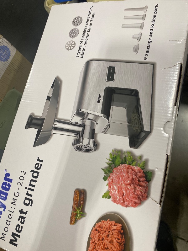 Photo 1 of Sinyder Electric Meat Grinder,3000 Max Heavy Duty Stainless Steel Meat Mincer with 2 Blades,3 Grinding Plates,3 Sausage Stuffer Tubes & Kubbe Kit for Home & Kitchen Using