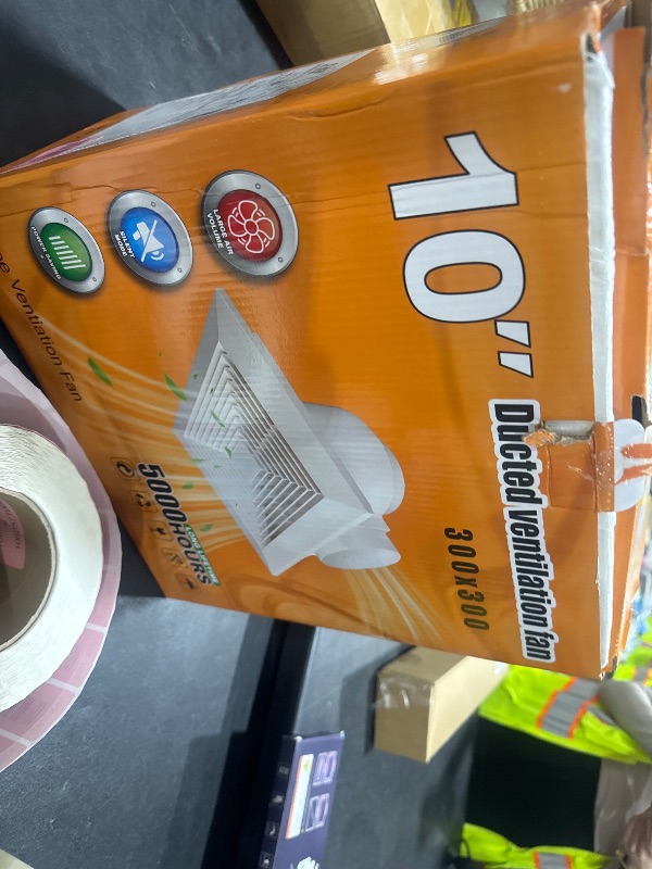 Photo 1 of TASSSAAA 10 Inch Bathroom Exhaust Fan, 160 CFM 1.0 Sones Square Ultra Quiet Bathroom Vent Fan with DC Motor Full ABS Cover for 10.03" Ceiling Opening Mount Bath & Laundry, 110V-240V