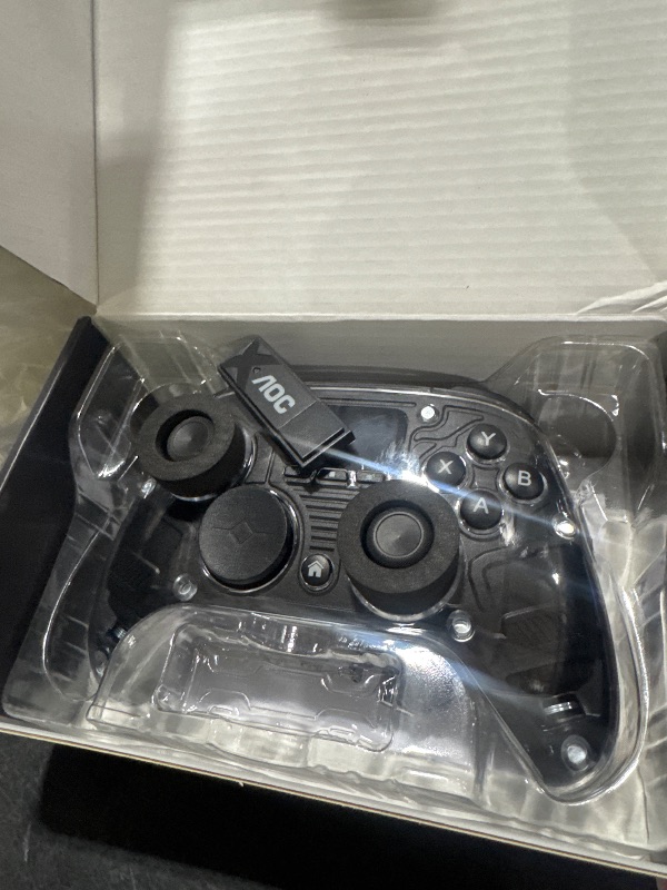 Photo 1 of AOC PC Controller — Interactive Screen Wireless Controller Compatible with PC/Switch/Switch 2/iOS/Android, Hall Effect Joystick & Triggers, RGB Lighting, Adjustable Vibration/Turbo, 1000mAh Battery(Black)