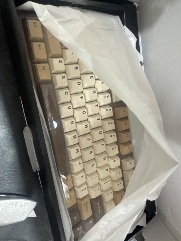 Photo 1 of AULA F75 75% Wireless Mechanical Keyboard, Hot Swappable Creamy Keyboard, Pre-lubed Linear Switches, 2.4GHz/Type-C/BT5.0, RGB Backlit Gaming Keyboards(White&Brown)