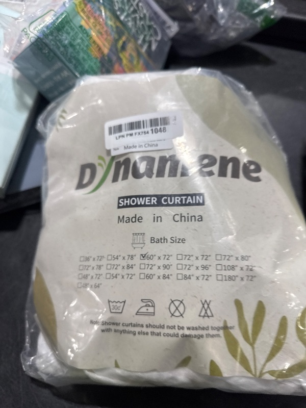 Photo 1 of Dynamene 60 inch Stall Shower Curtain - Waffle Weave Heavy Duty Thick Fabric Shower Curtains for Bathroom,Weighted Hotel Spa Luxury Cloth Bath Curtain Set with 10 Plastic Hooks,60x72, White