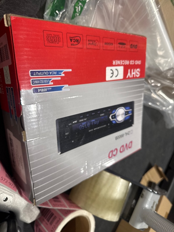 Photo 1 of 1 Din 12V Car Radio, VCD DVD CD Player Vehicle MP3 Stereo Player, Audio Stereo Receiver Support Bluetooth/FM/SD/USB/AUX/U Disk