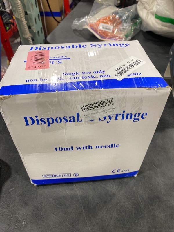 Photo 1 of 100 Pack Disposable 10ml/cc Lab Syringes with 18Ga 1 Inch Needle Luer Lock, Individually Sealed Packed