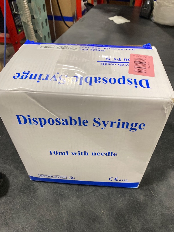 Photo 1 of 100 Pack Disposable 10ml/cc Lab Syringes with 18Ga 1 Inch Needle Luer Lock, Individually Sealed Packed